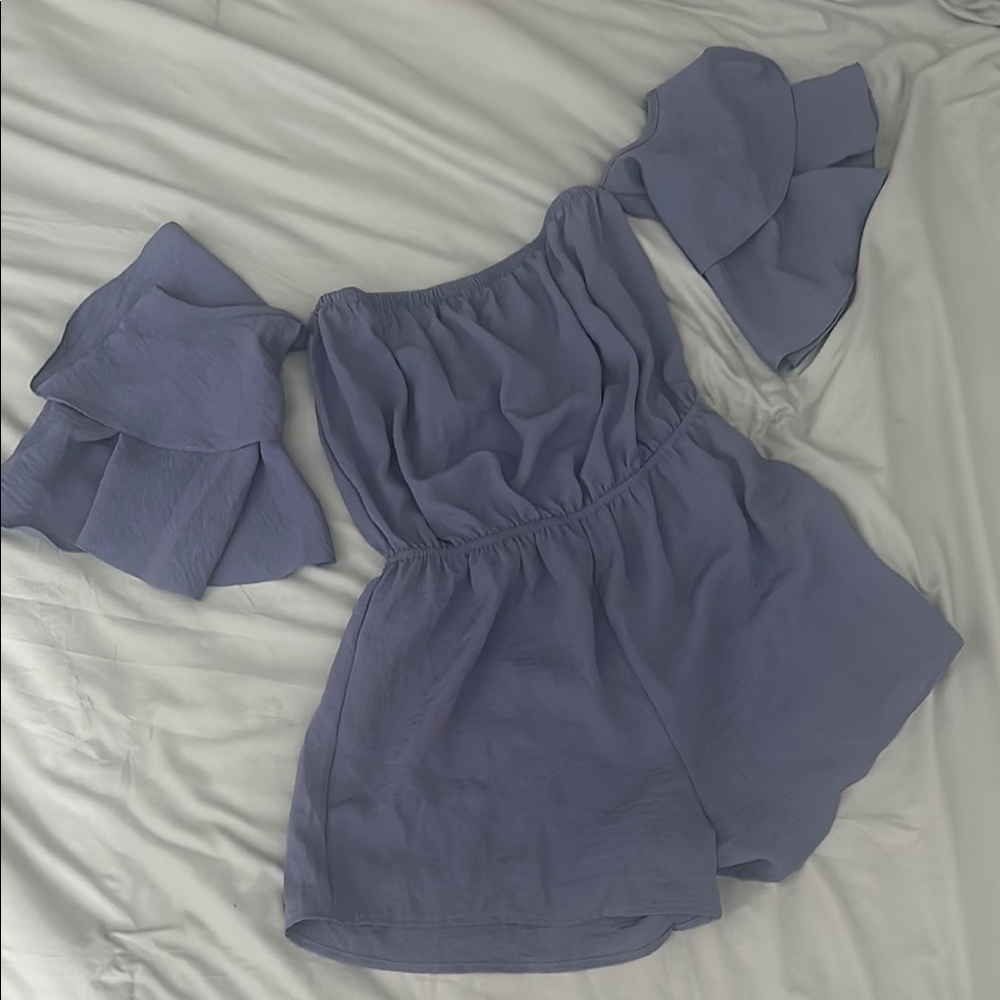 Dainty Hooligan | Blue Ruffle Sleeve Romper